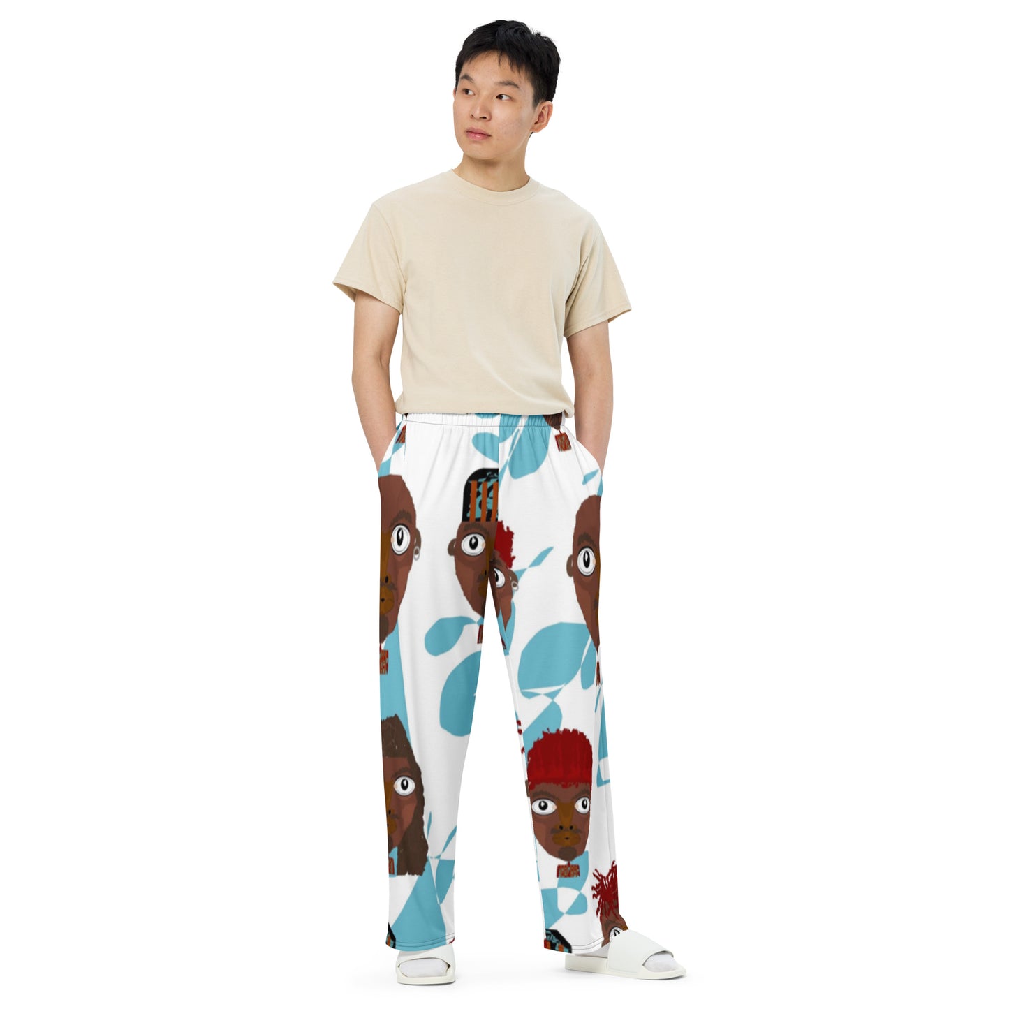 All-over print unisex wide-leg pants