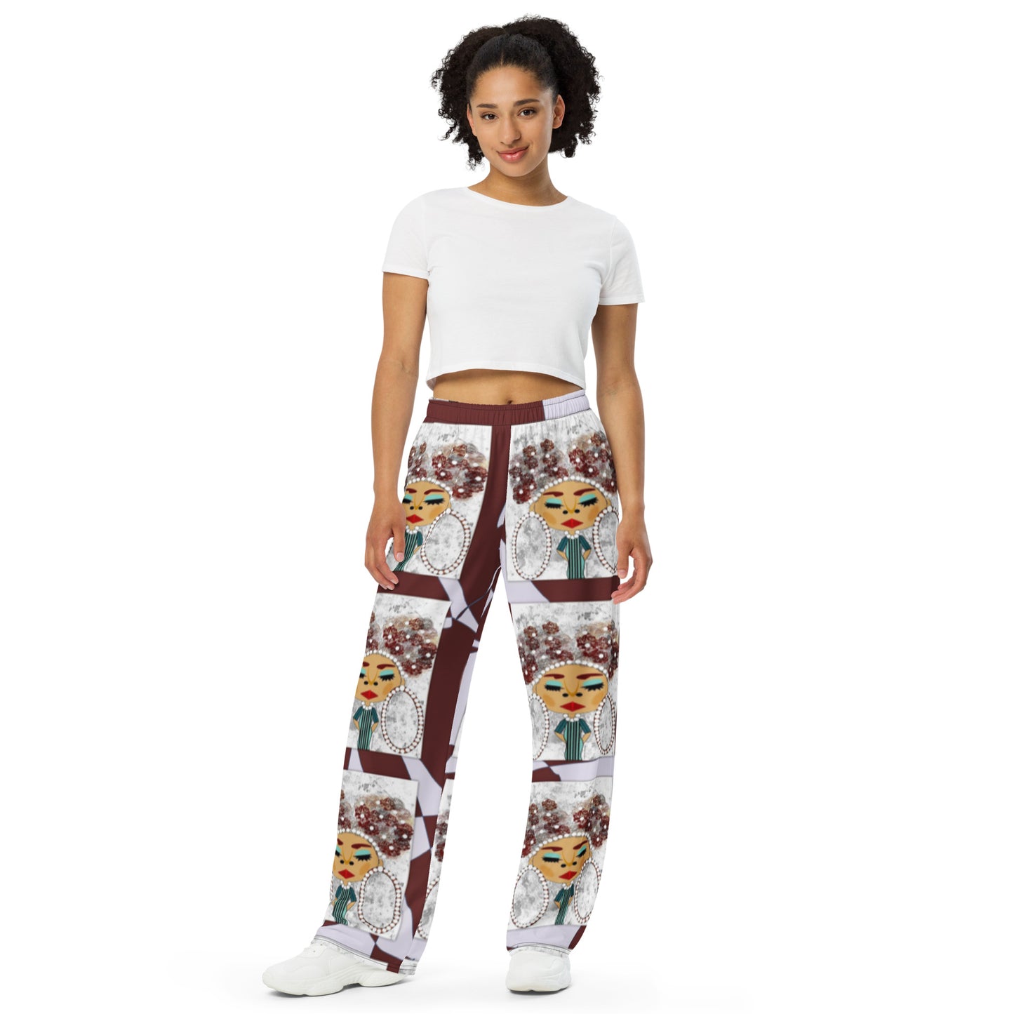 All-over print unisex wide-leg pants