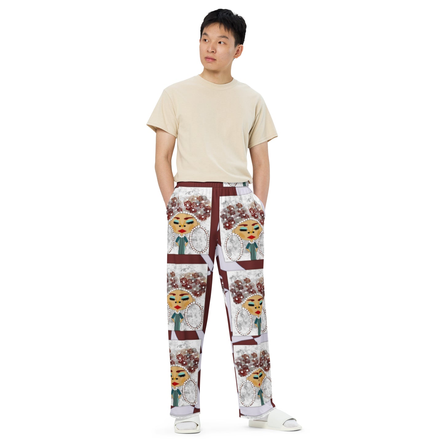 All-over print unisex wide-leg pants