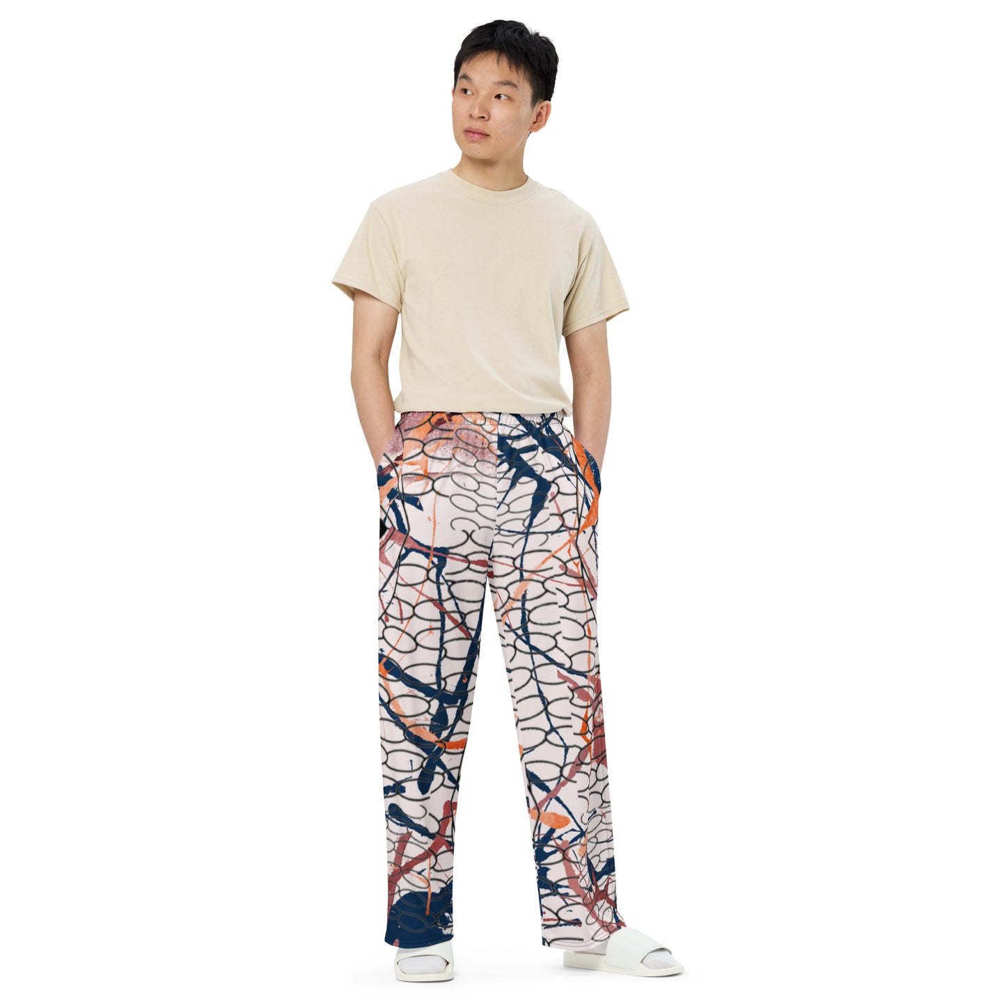 All-over print unisex wide-leg pants