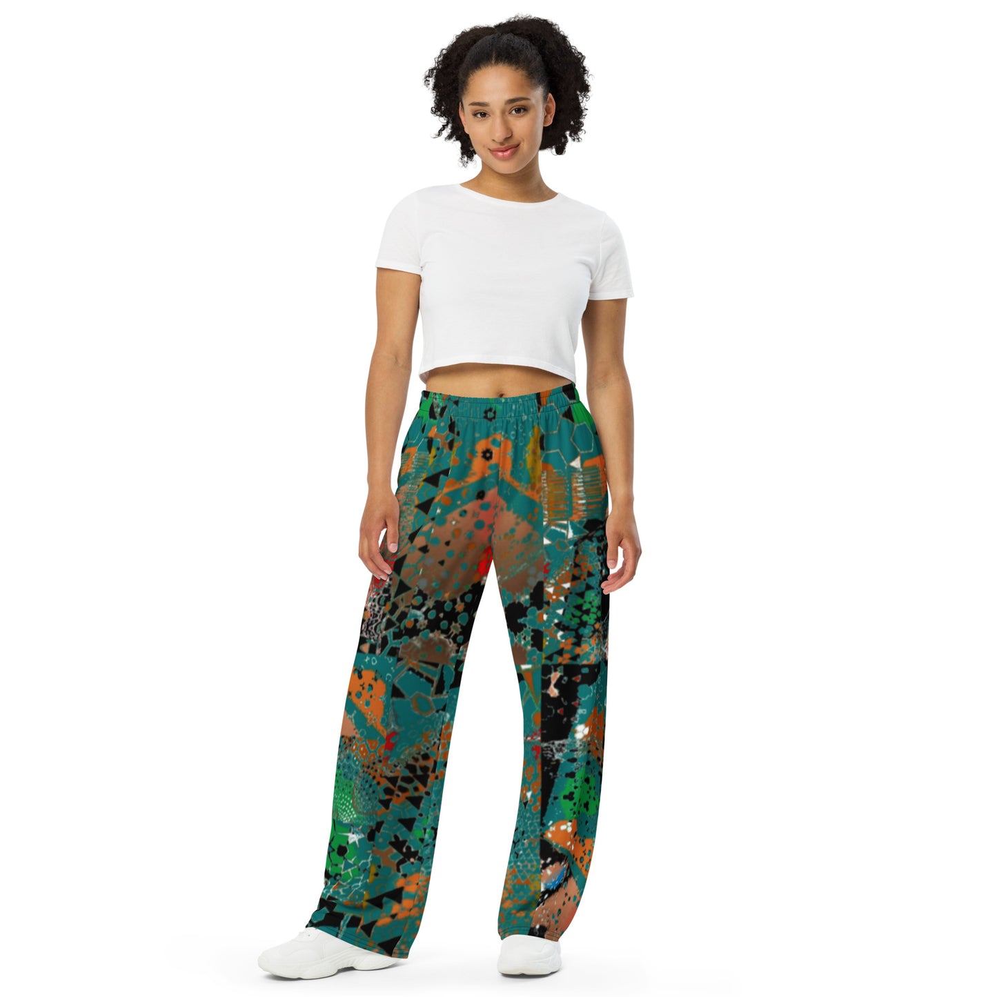 All-over print unisex wide-leg pants