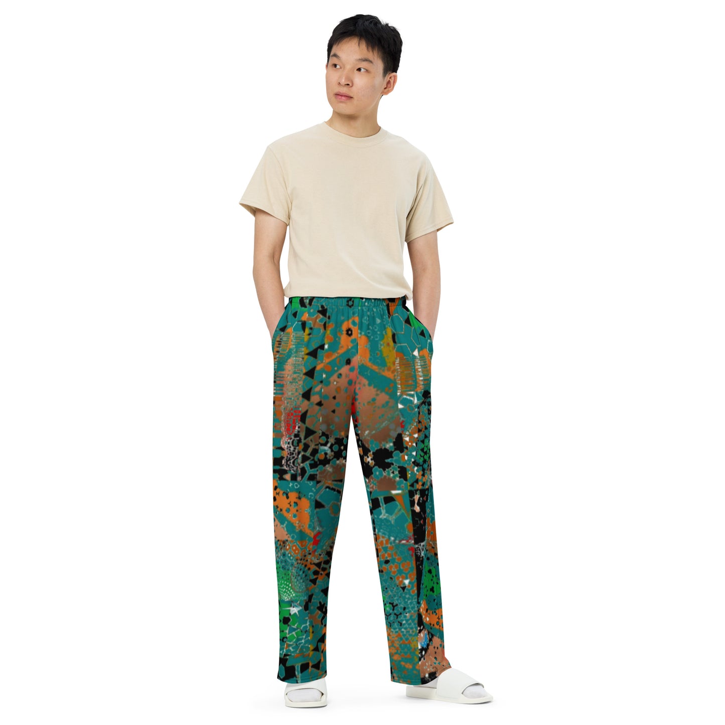 All-over print unisex wide-leg pants