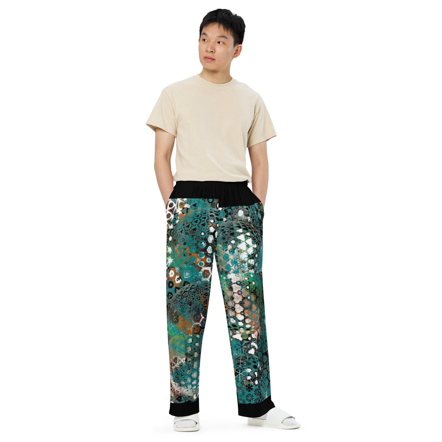 All-over print unisex wide-leg pants