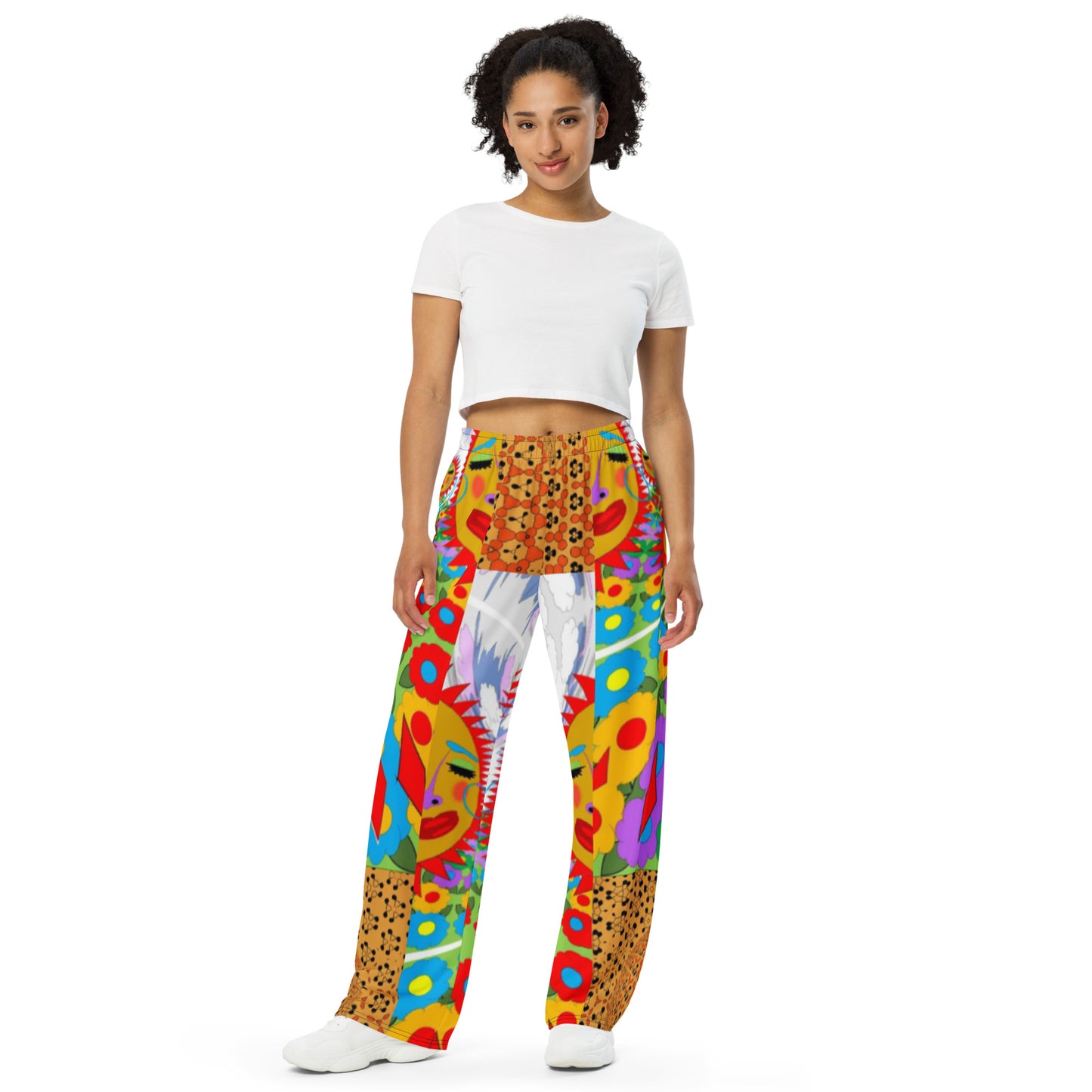 All-over print unisex wide-leg pants