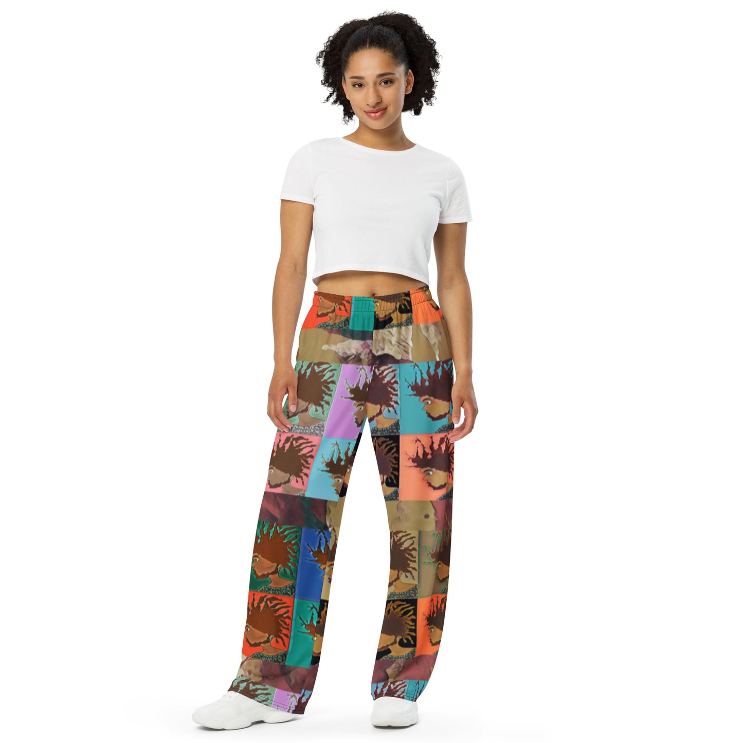 All-over print unisex wide-leg pants