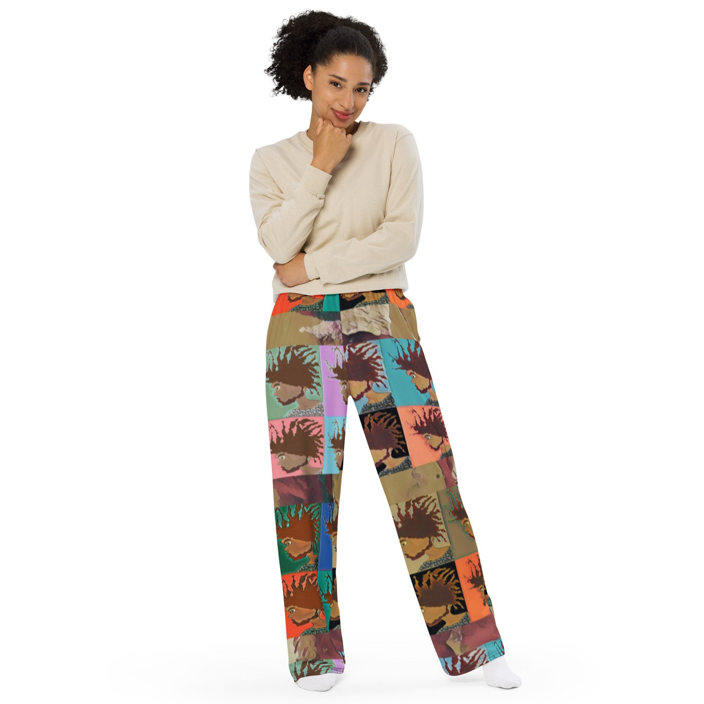 All-over print unisex wide-leg pants