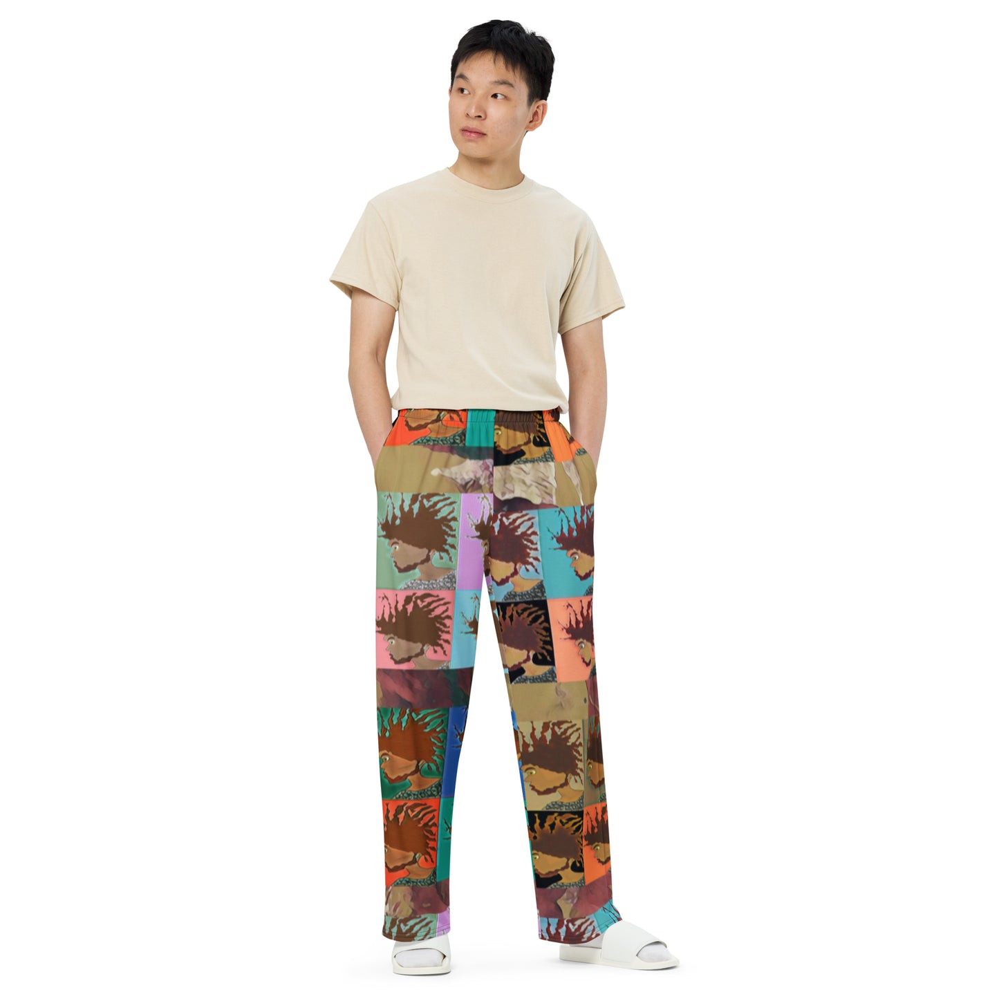 All-over print unisex wide-leg pants