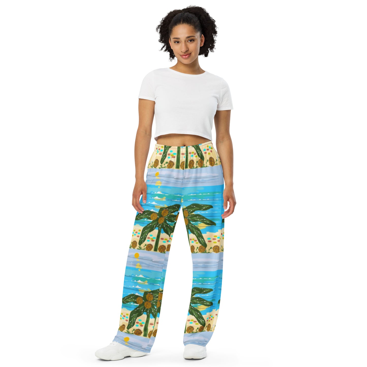 All-over print unisex wide-leg pants