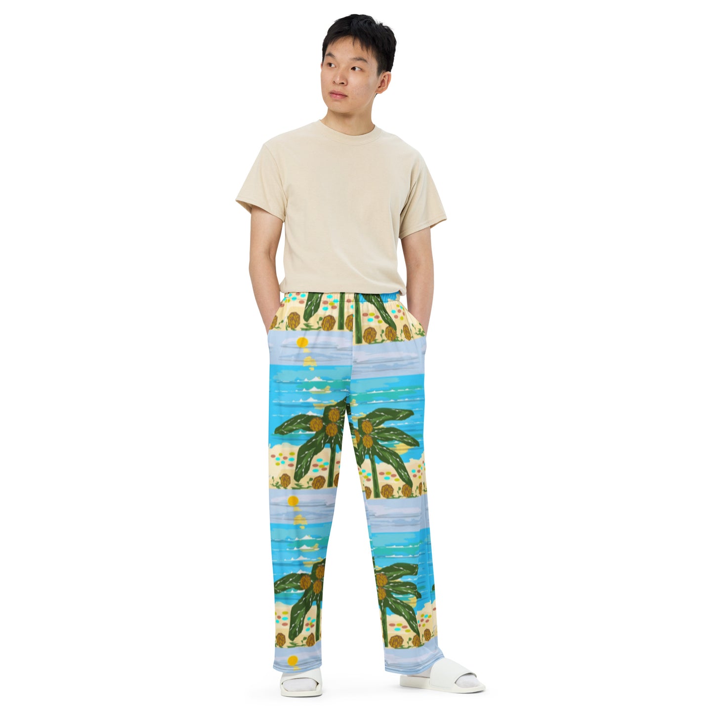 All-over print unisex wide-leg pants