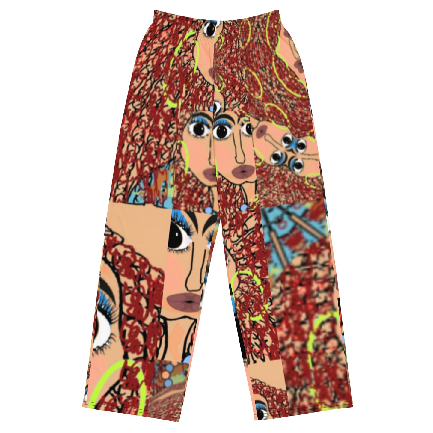 All-over print unisex wide-leg pants