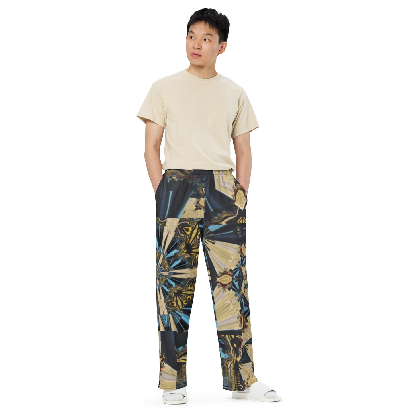 All-over print unisex wide-leg pants