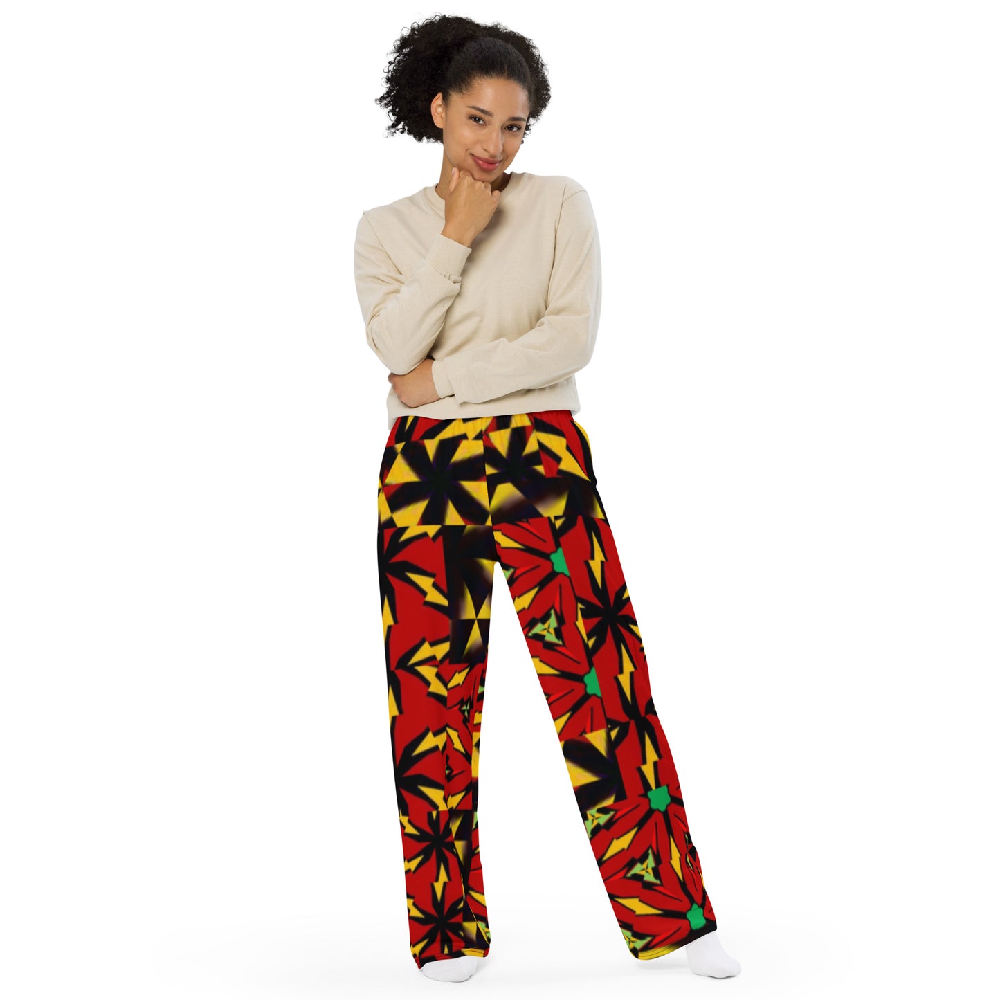 All-over print unisex wide-leg pants