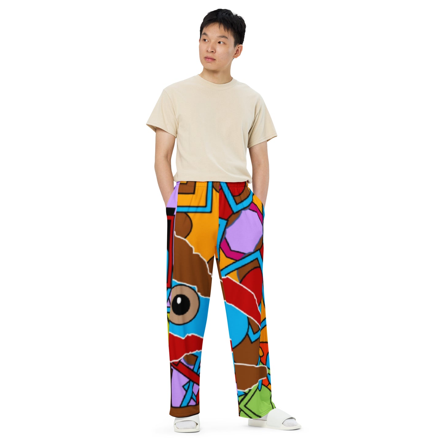 All-over print unisex wide-leg pants