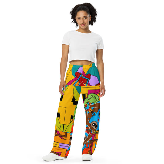 All-over print unisex wide-leg pants