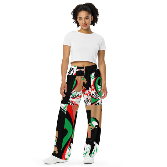 All-over print unisex wide-leg pants