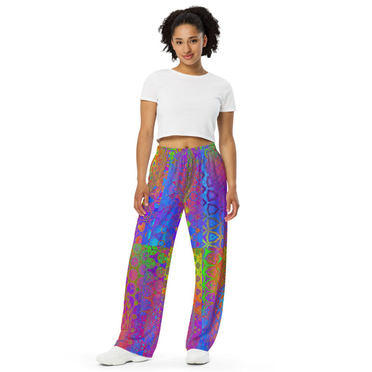 All-over print unisex wide-leg pants