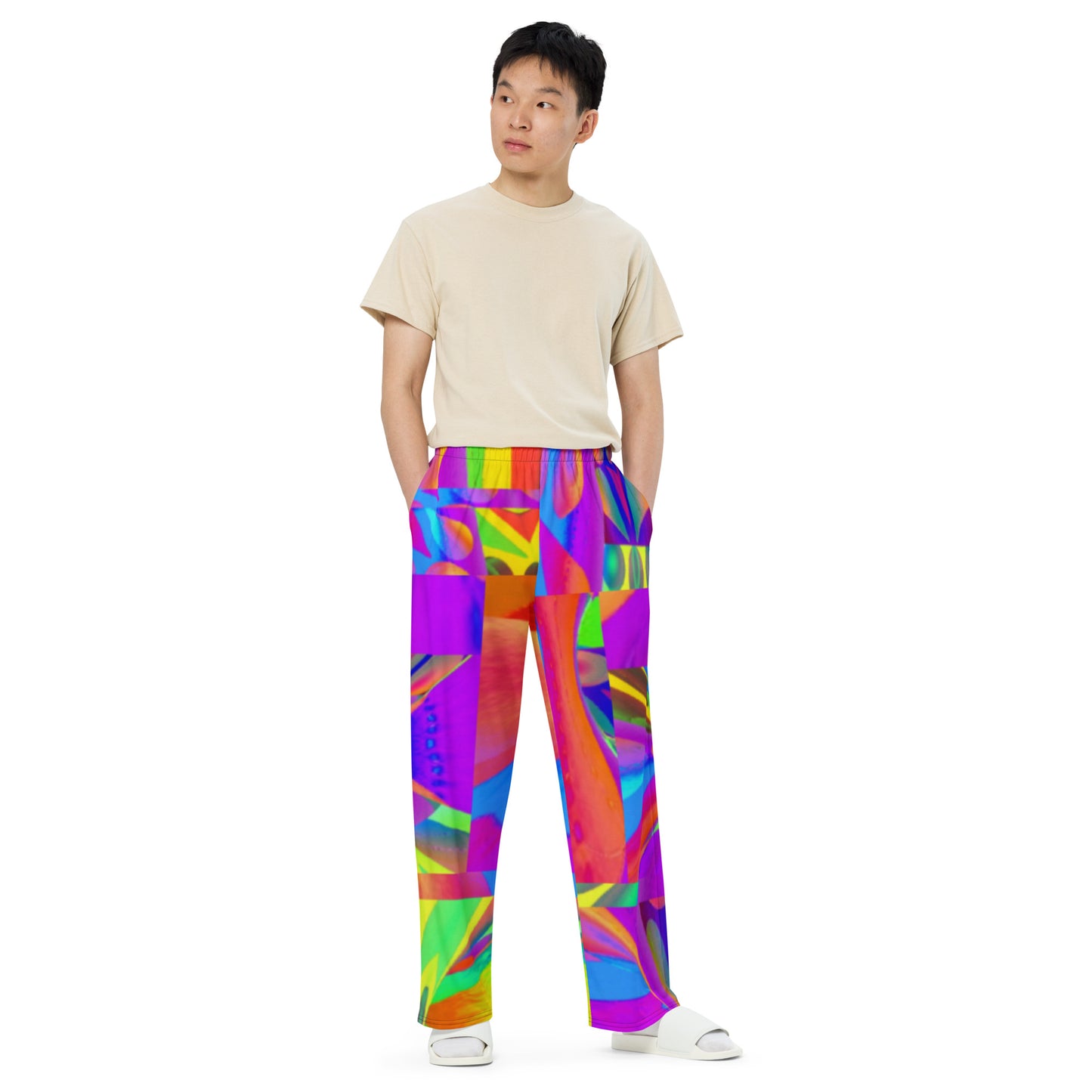 All-over print unisex wide-leg pants