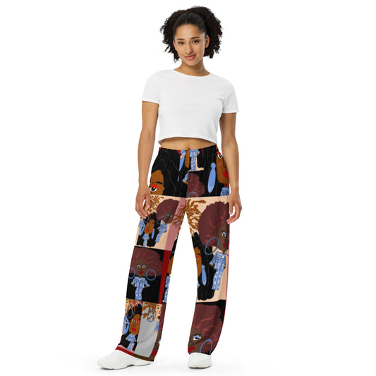 All-over print unisex wide-leg pants