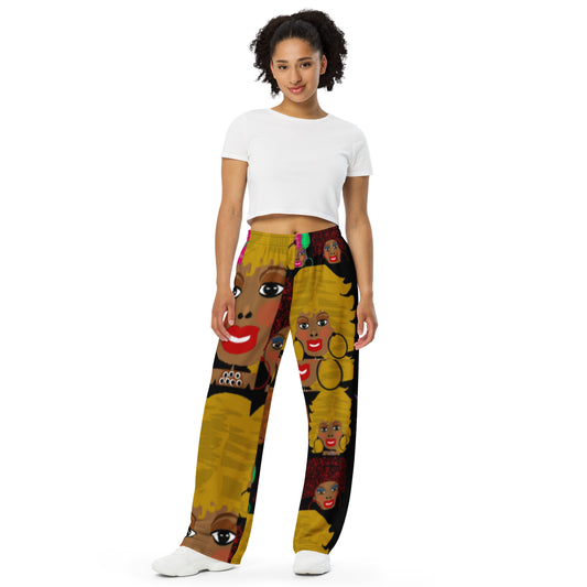 All-over print unisex wide-leg pants