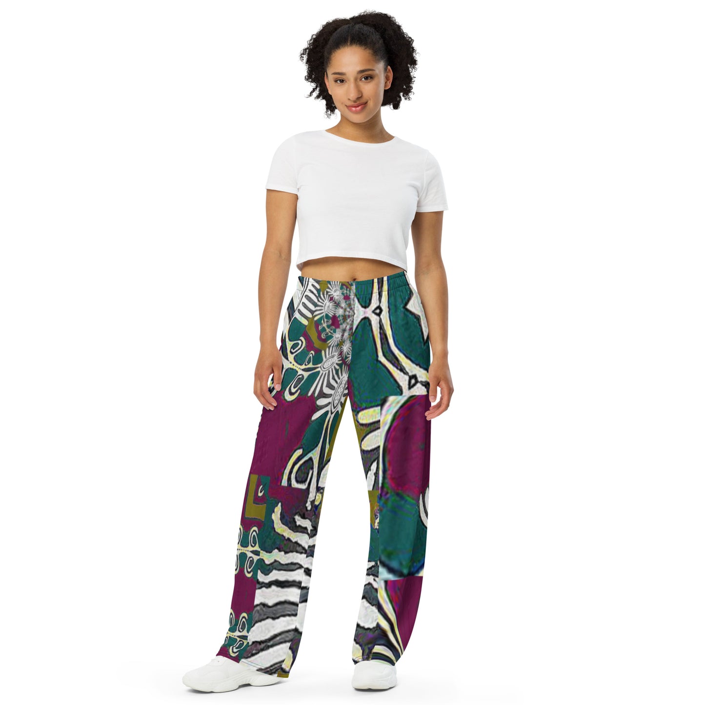 All-over print unisex wide-leg pants