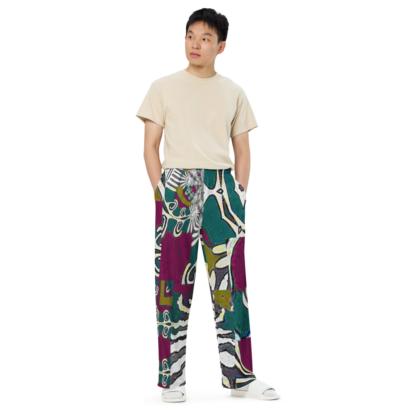 All-over print unisex wide-leg pants