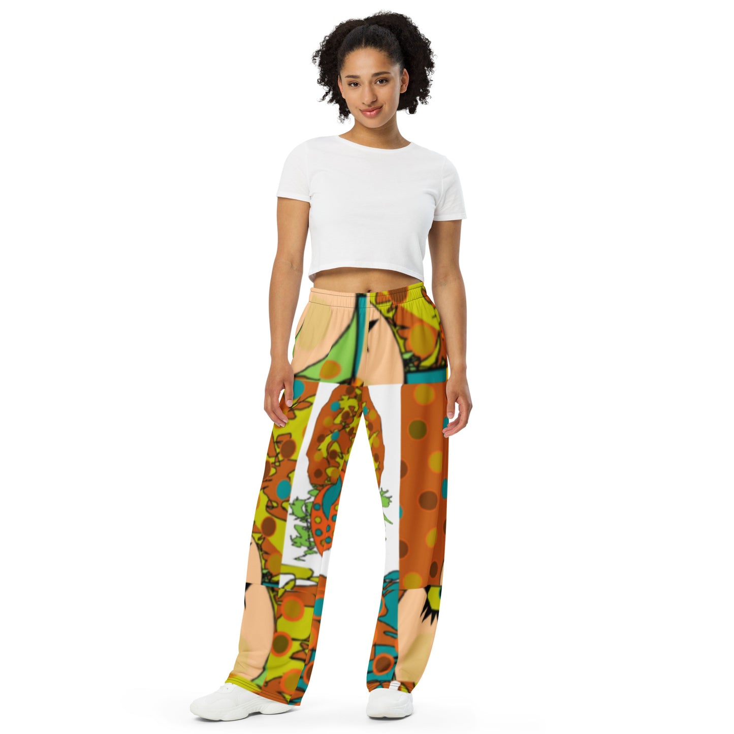 All-over print unisex wide-leg pants