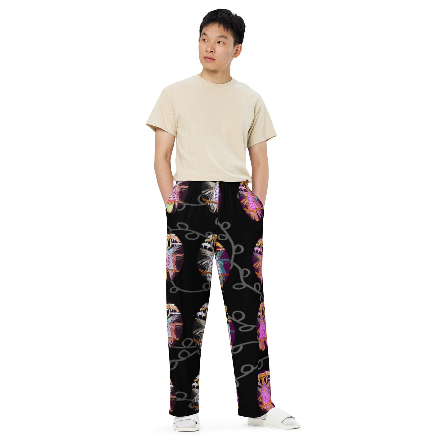 All-over print unisex wide-leg pants