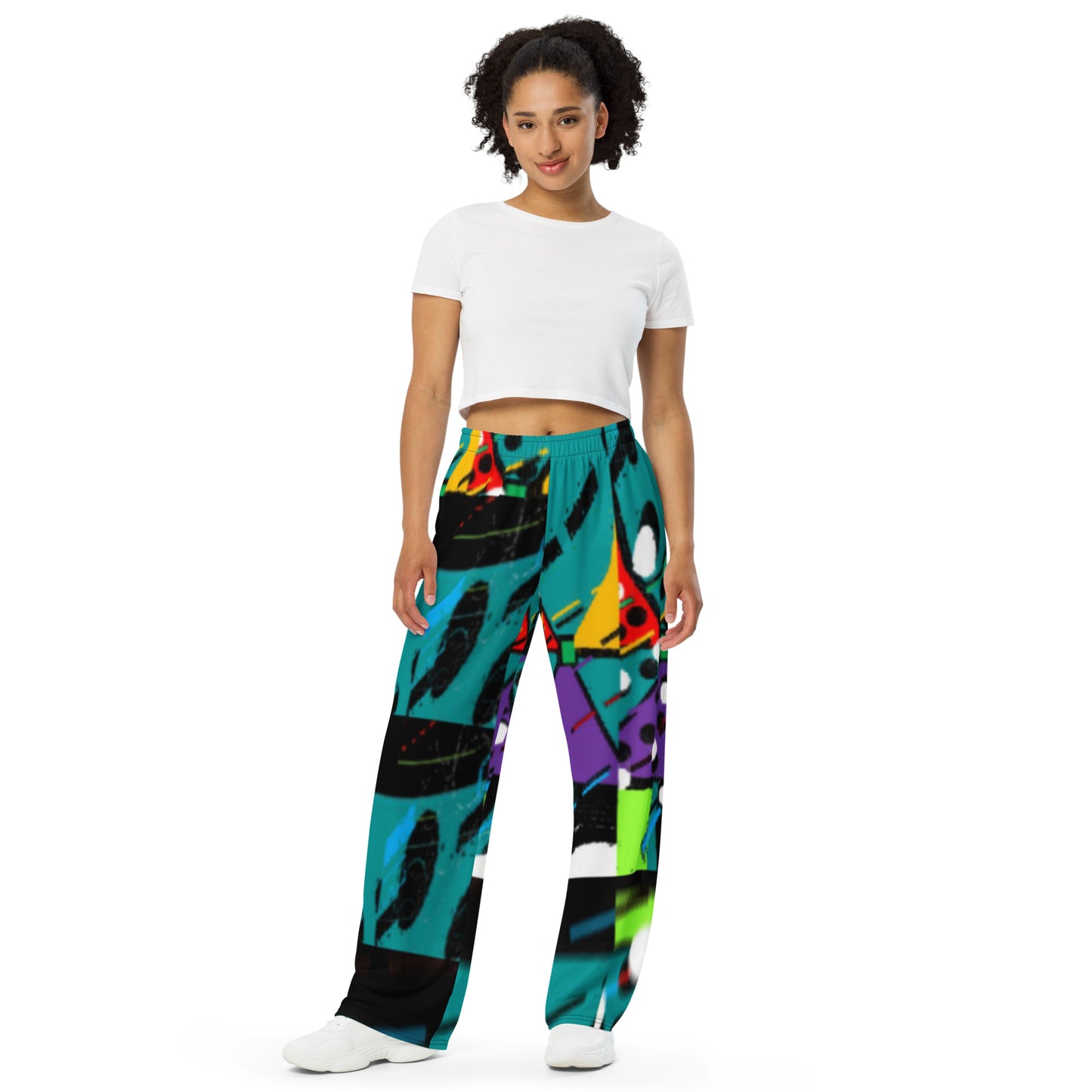 All-over print unisex wide-leg pants