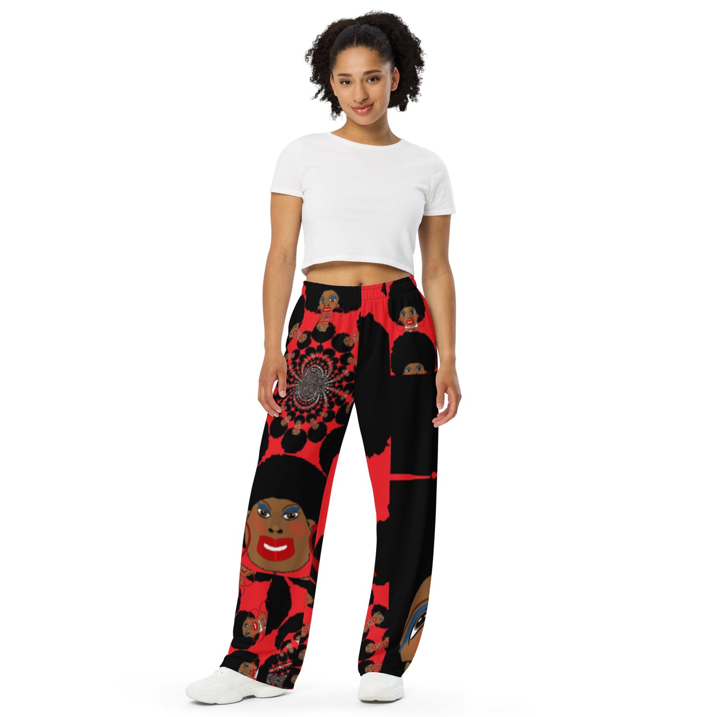 All-over print unisex wide-leg pants