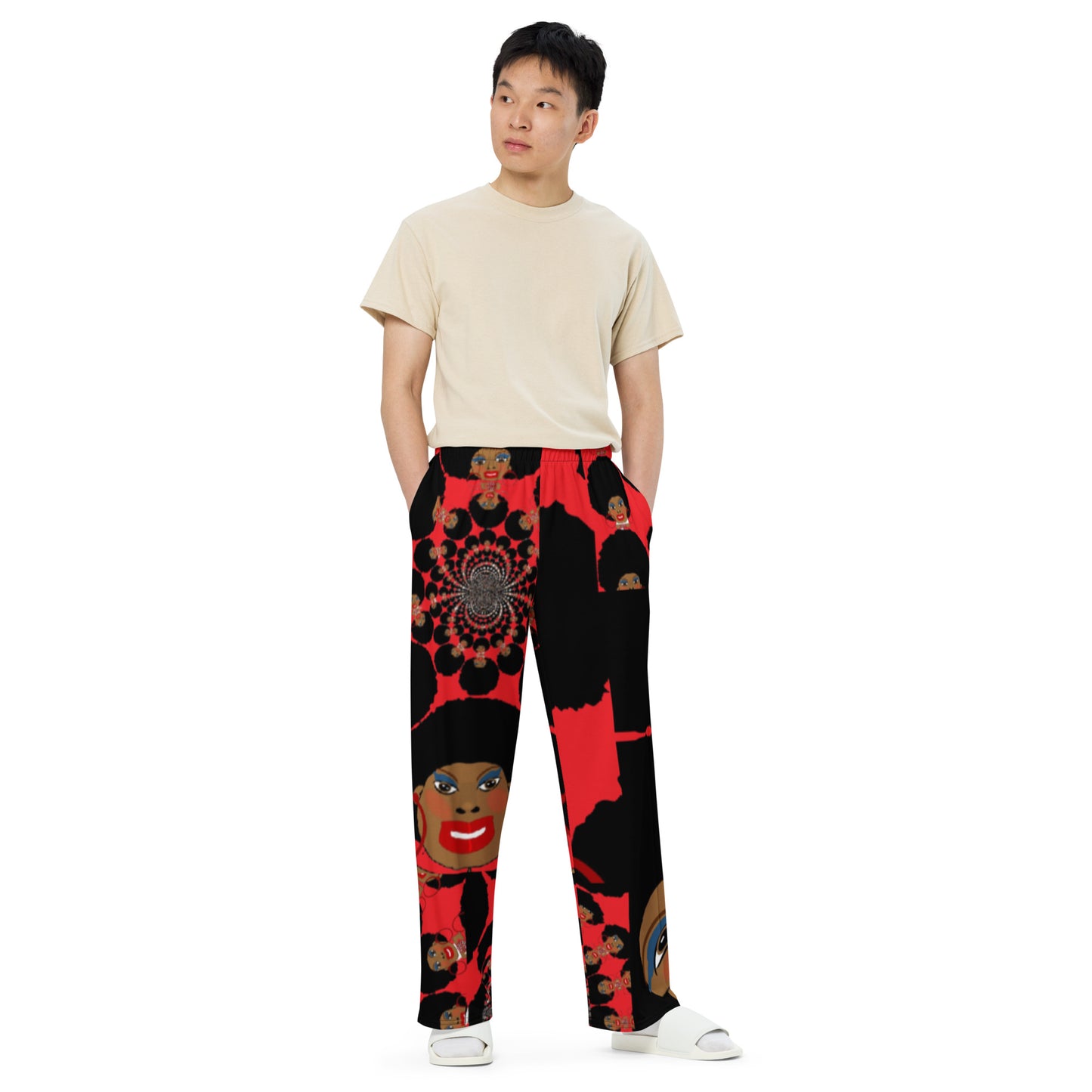 All-over print unisex wide-leg pants