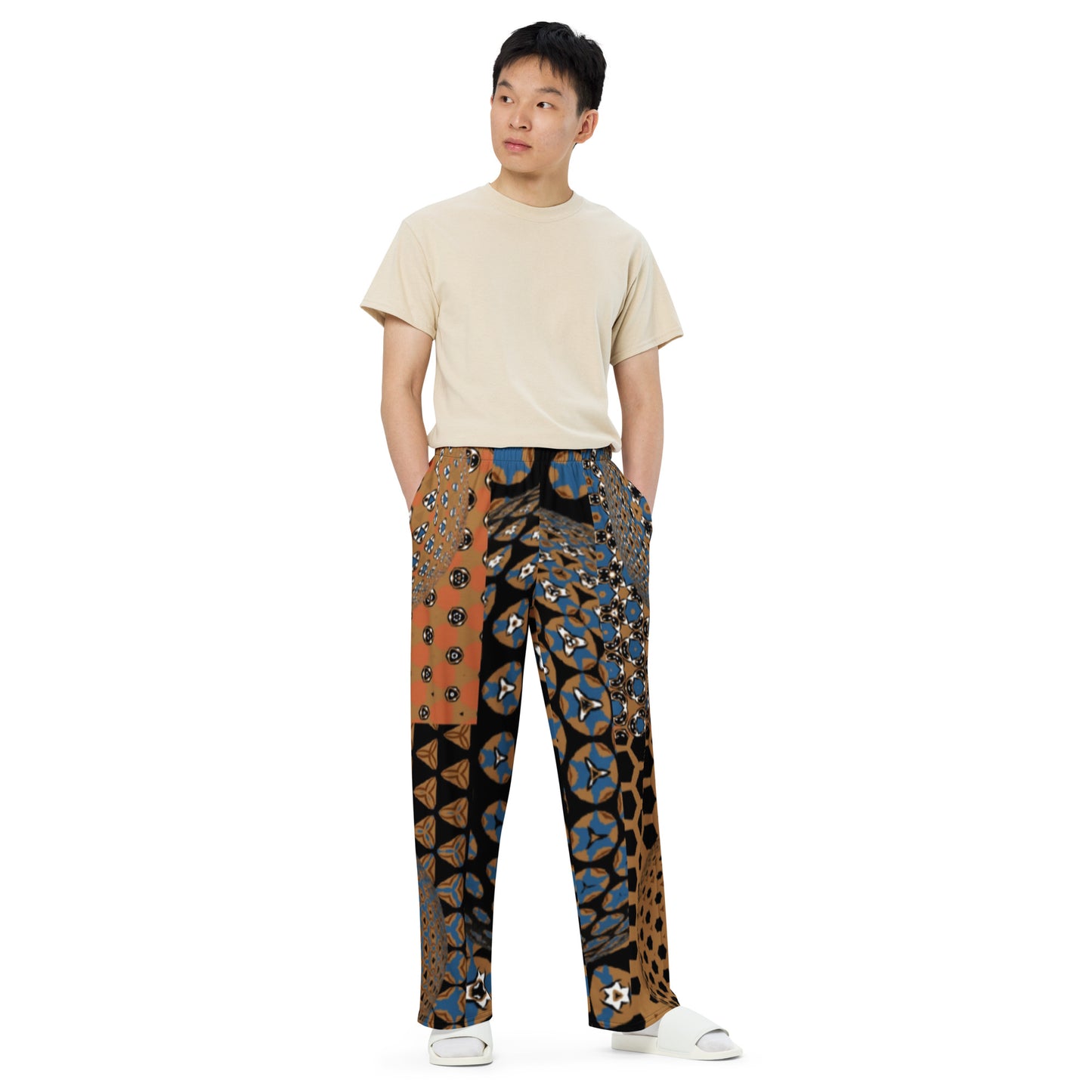 All-over print unisex wide-leg pants