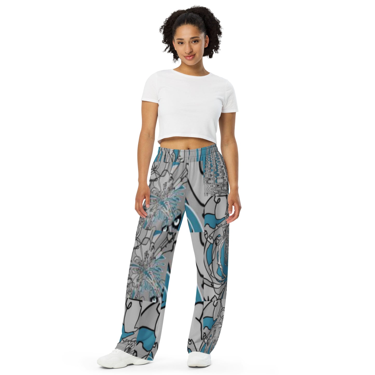 All-over print unisex wide-leg pants