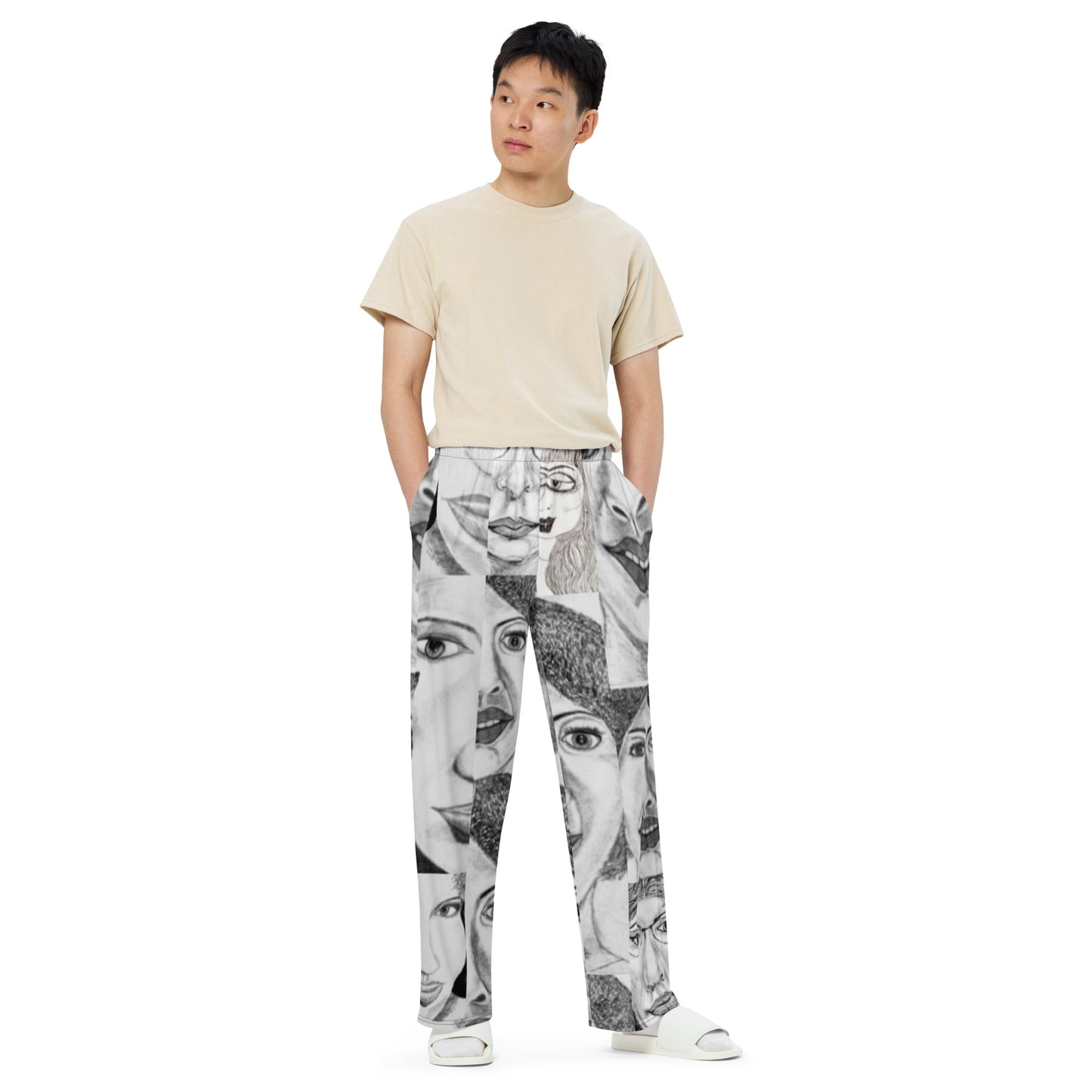 All-over print unisex wide-leg pants