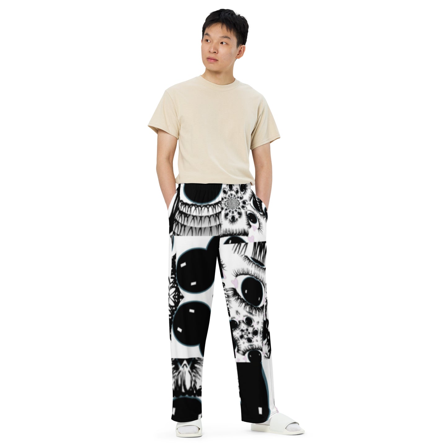 All-over print unisex wide-leg pants