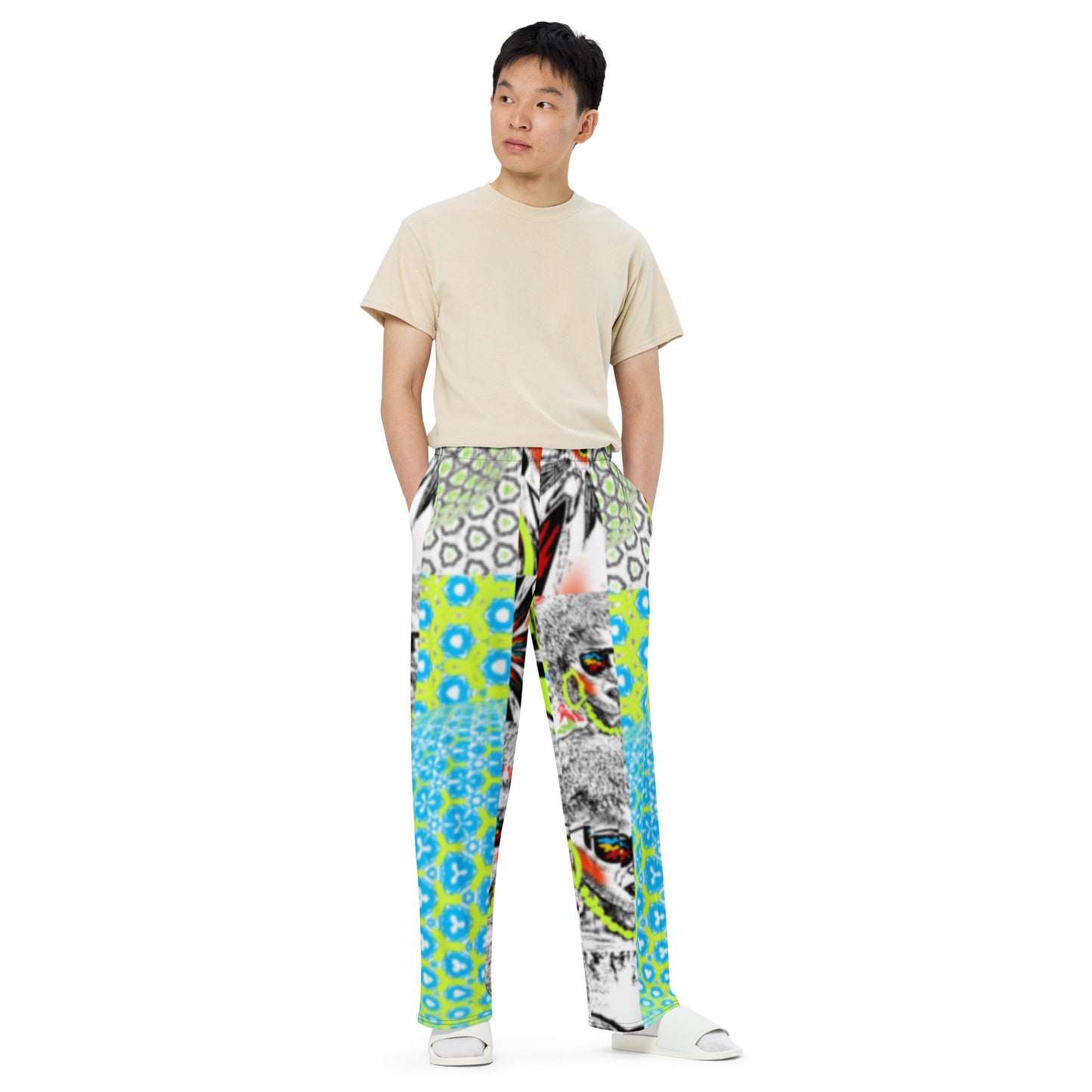 All-over print unisex wide-leg pants