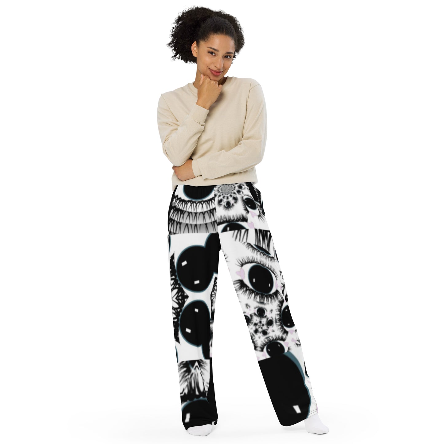 All-over print unisex wide-leg pants