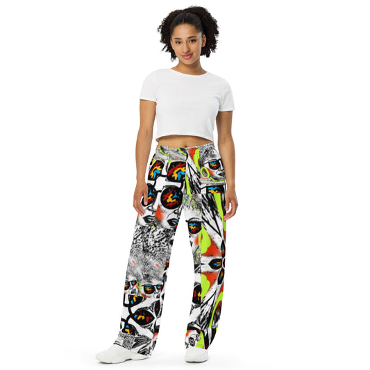 All-over print unisex wide-leg pants