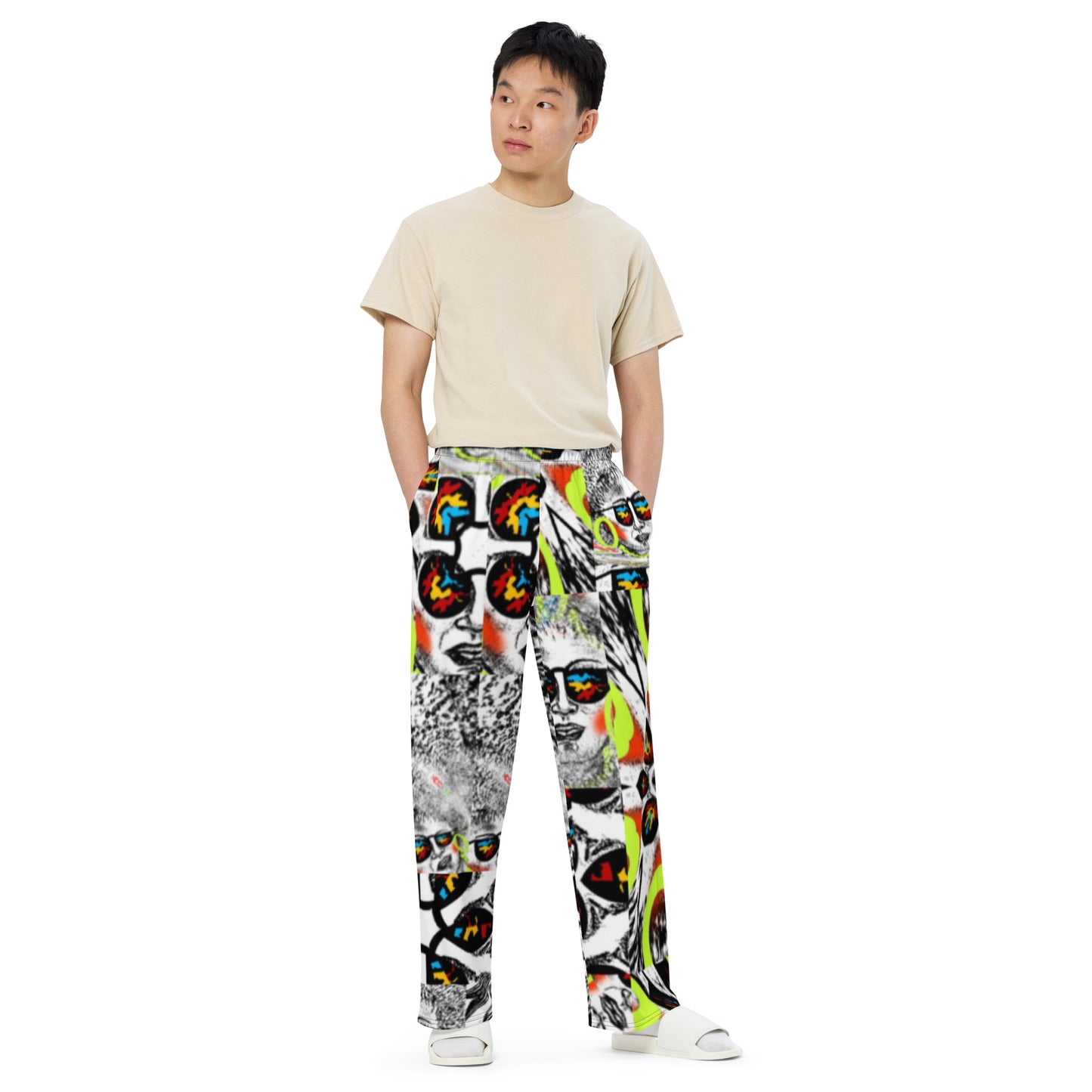 All-over print unisex wide-leg pants