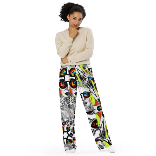 All-over print unisex wide-leg pants