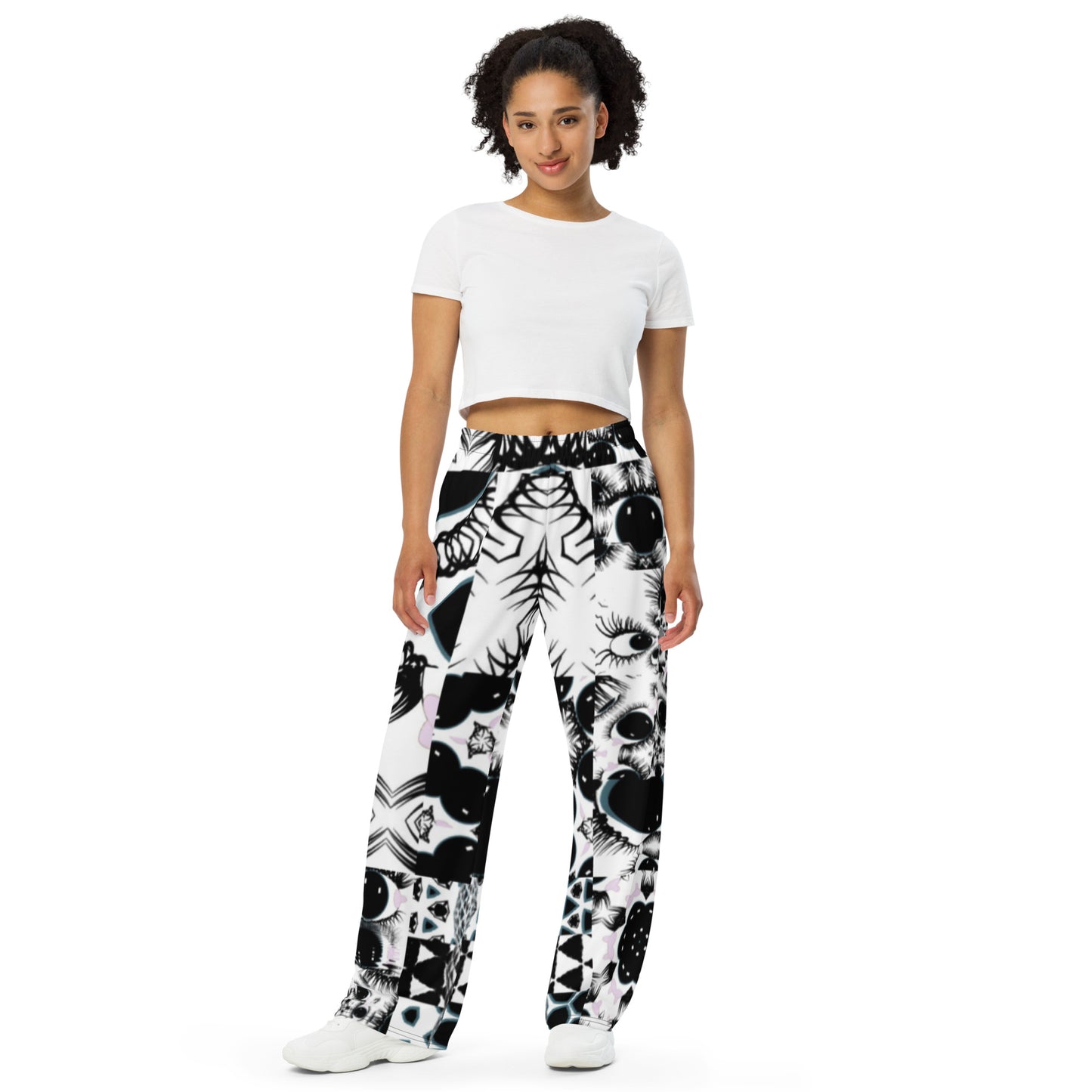 All-over print unisex wide-leg pants