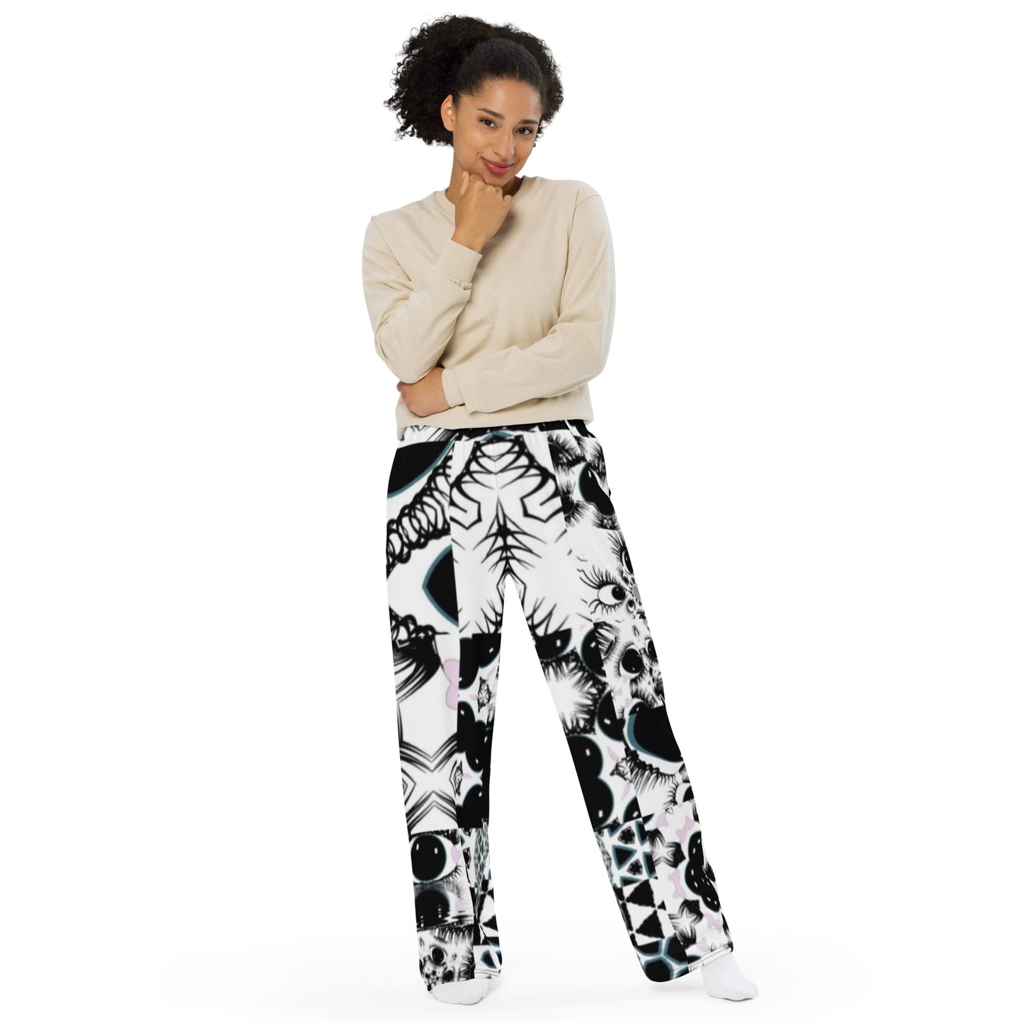 All-over print unisex wide-leg pants