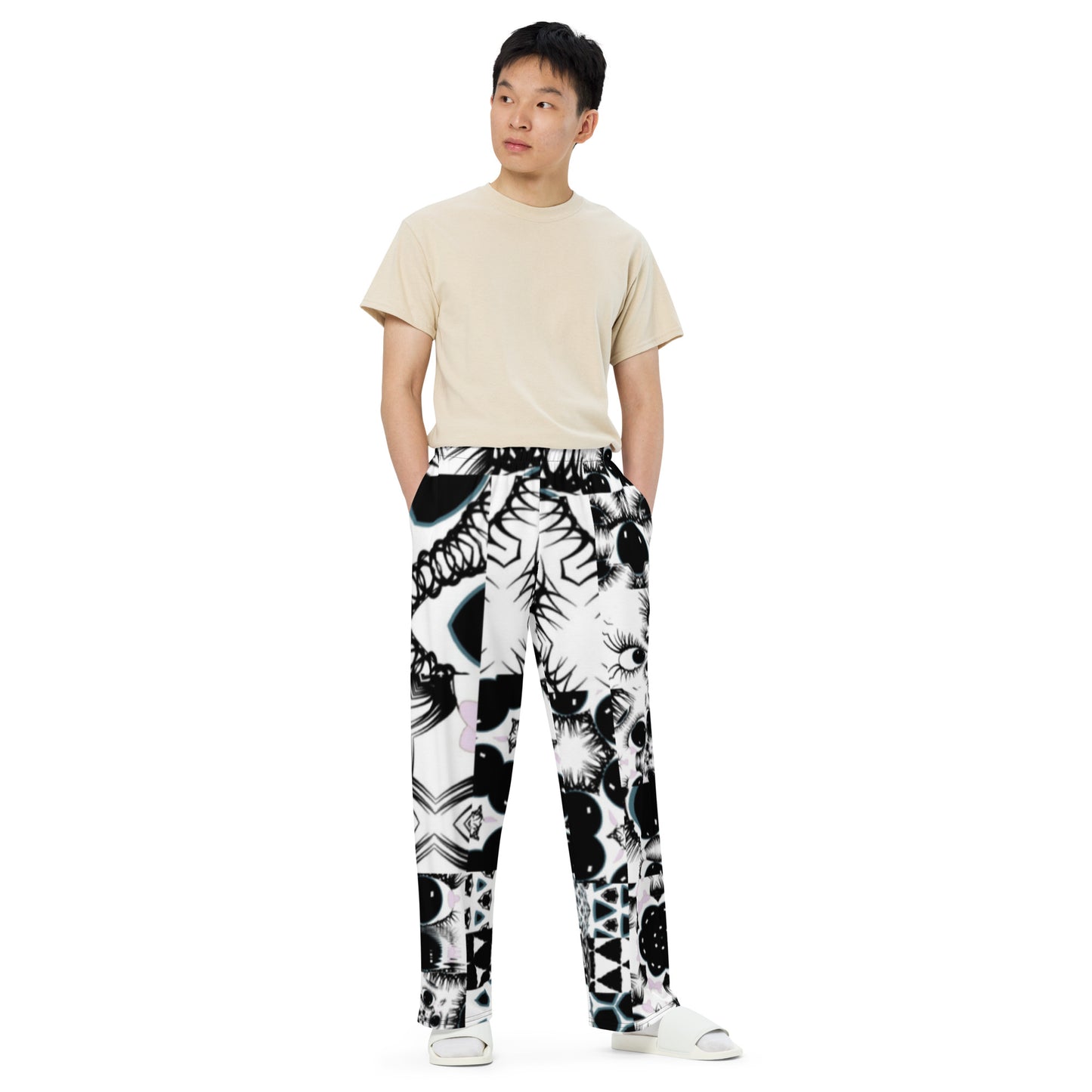 All-over print unisex wide-leg pants