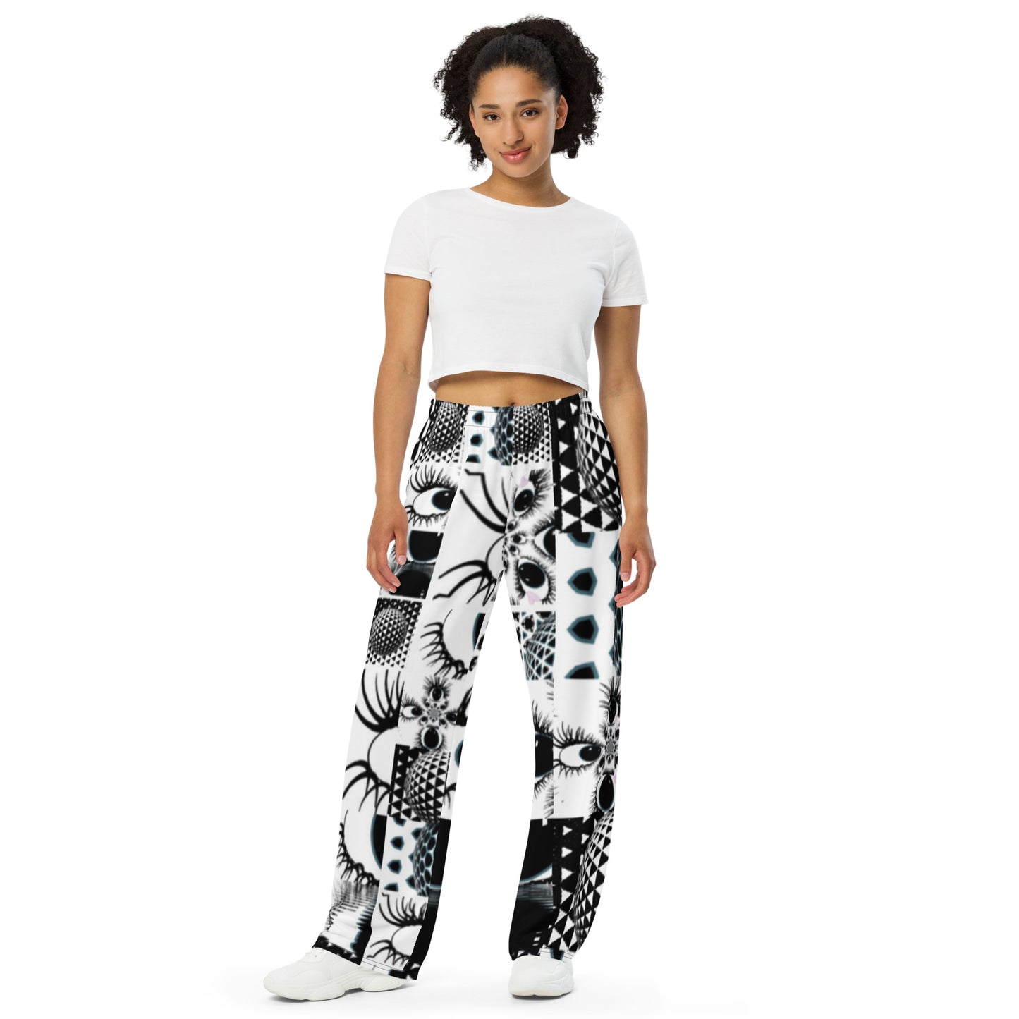 All-over print unisex wide-leg pants