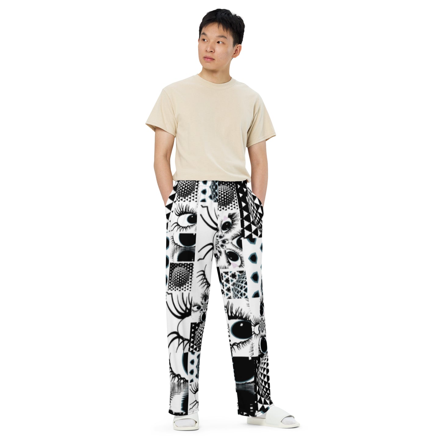 All-over print unisex wide-leg pants