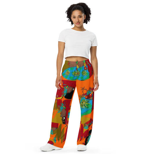 All-over print unisex wide-leg pants