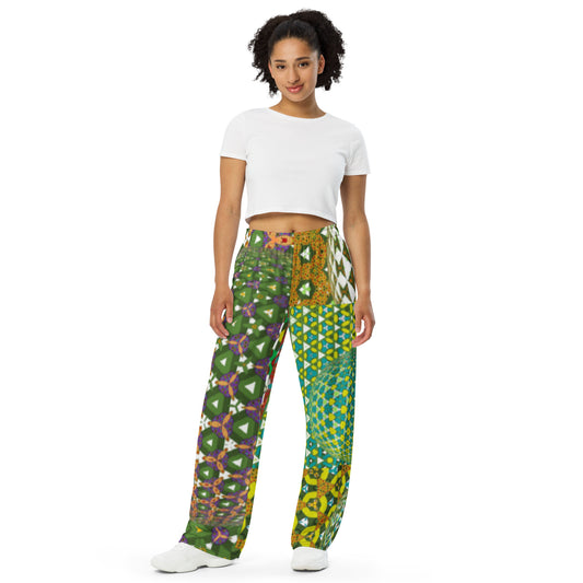 All-over print unisex wide-leg pants