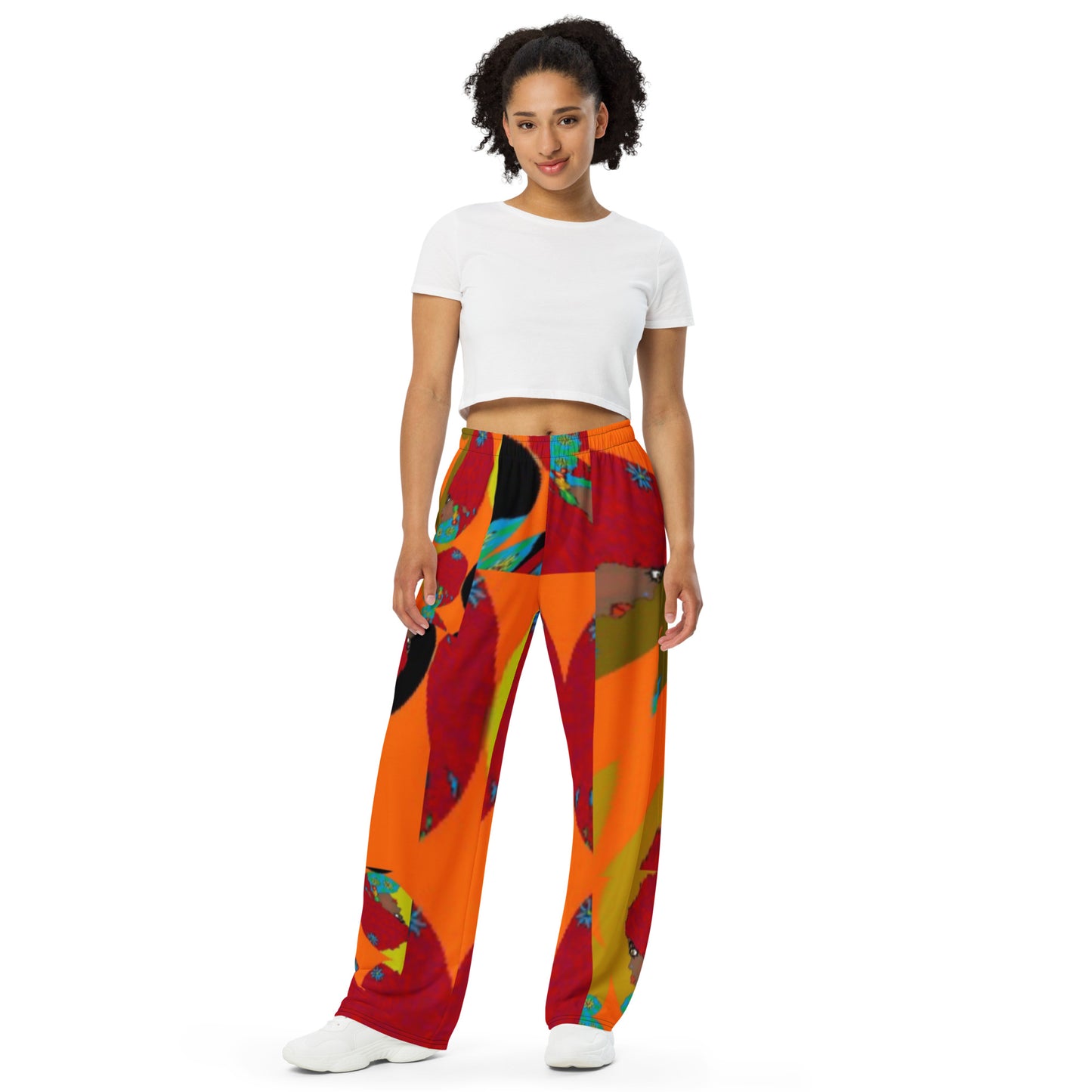 All-over print unisex wide-leg pants