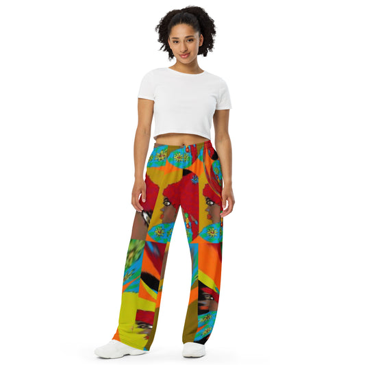 All-over print unisex wide-leg pants