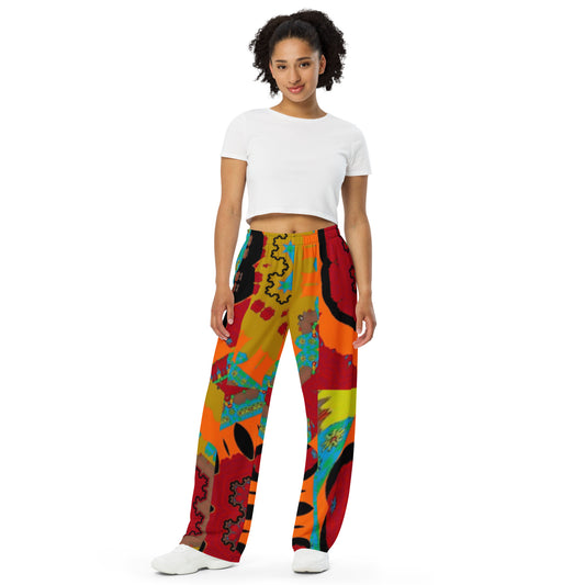 All-over print unisex wide-leg pants