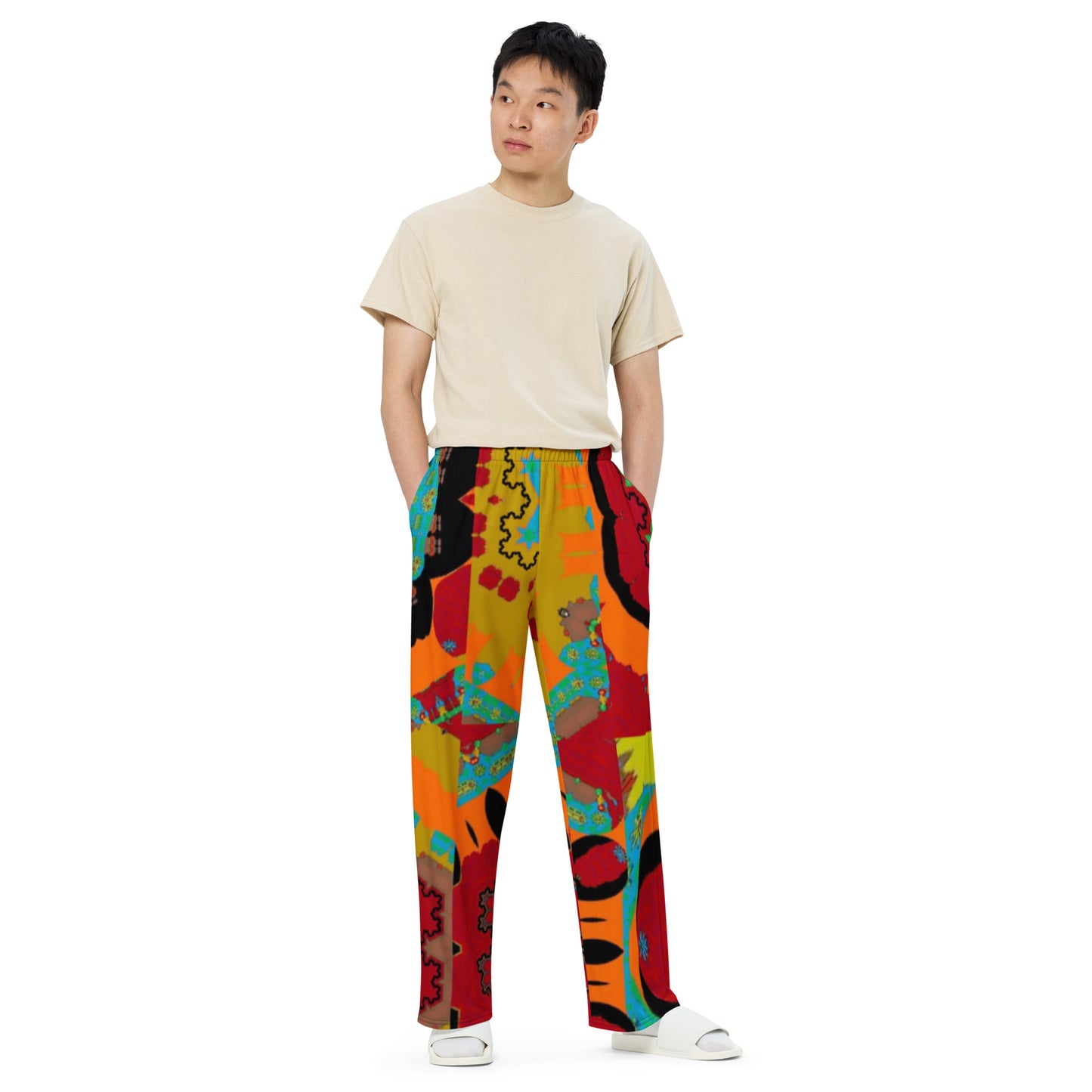 All-over print unisex wide-leg pants